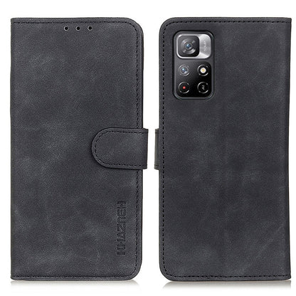 KHAZNEH leather flip phone case with camera cutout, black