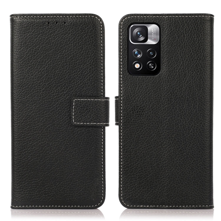 Black textured leather flip phone case with matching cover, card slot flap detail