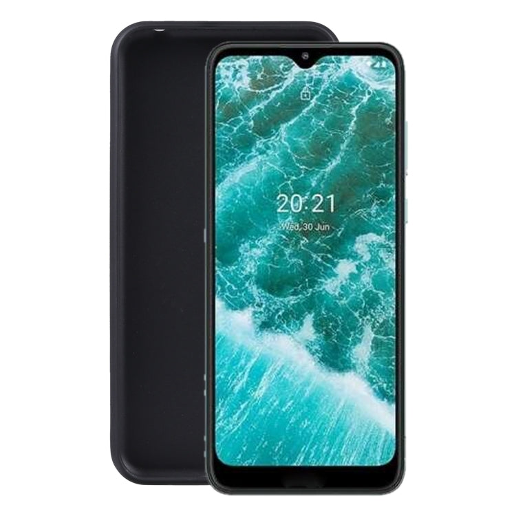 TPU phone case for Nokia C30, matte black with raised edges and cutouts