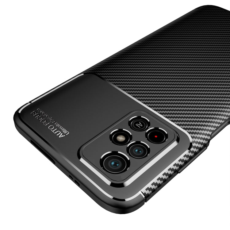 Black TPU phone case with carbon-fiber pattern and camera lens protection frame