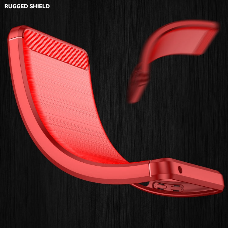 Red protective TPU phone case with textured back and raised bumper edges