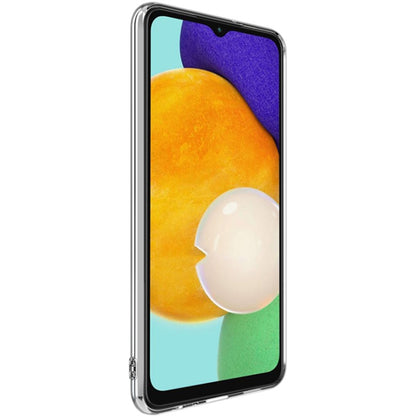 Transparent phone case with side rails and camera opening, phone screen visible