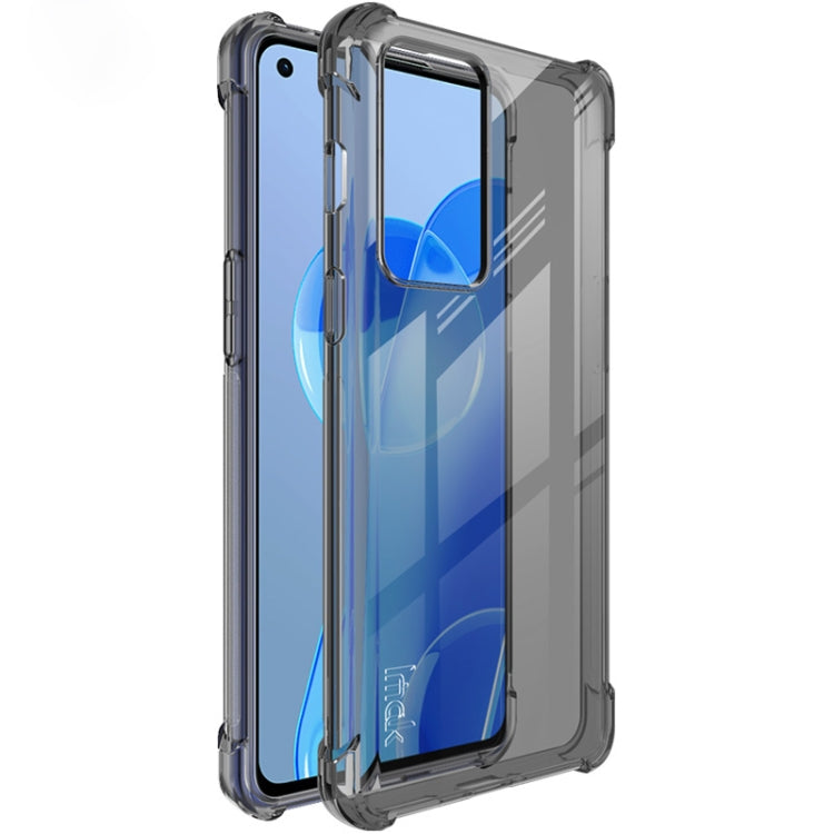 Clear shockproof TPU phone case with dark bumper edges around the device