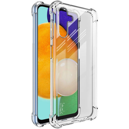 Transparent shockproof TPU phone case with raised screen bezel and bumper edges