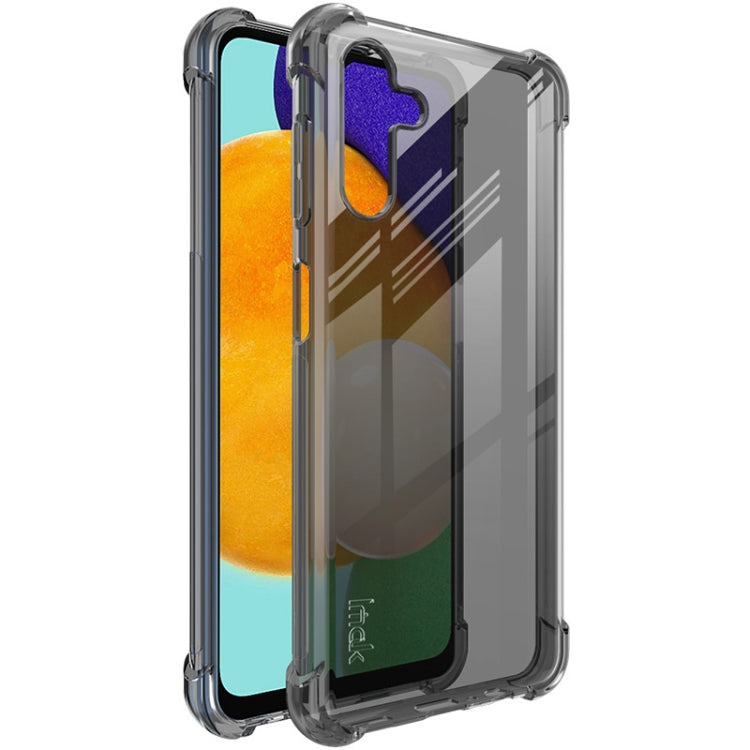 Transparent shockproof TPU phone case with screen protector, raised edges and corner bumpers