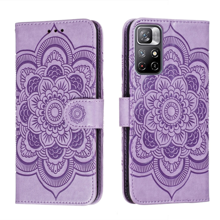 Purple mandala embossed folio phone case with flap and back camera openings