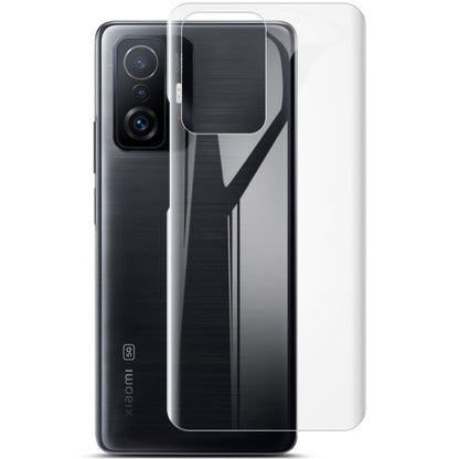 Curved hydrogel back protector film on dark phone back