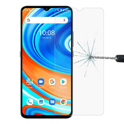 Tempered glass screen protector for smartphone with impact crack on display