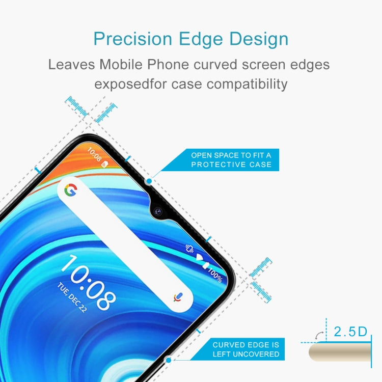 Tempered glass screen protector with curved 2.5D edge for phone compatibility