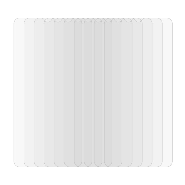 Set of 10 clear tempered glass screen protector sheets with rounded 2.5D edges