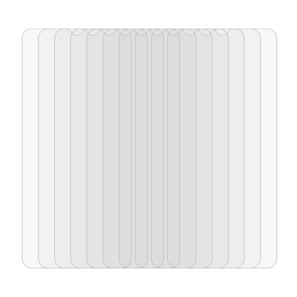 Set of 10 clear tempered glass screen protector sheets with rounded 2.5D edges