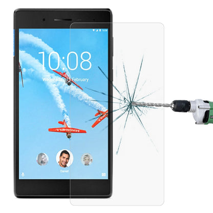 Transparent tempered glass screen protector film for tablets, with spiderweb crack test