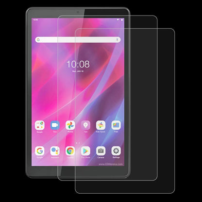 Tablet screen protector tempered glass film, 2-pack, clear tempered glass sheets shown