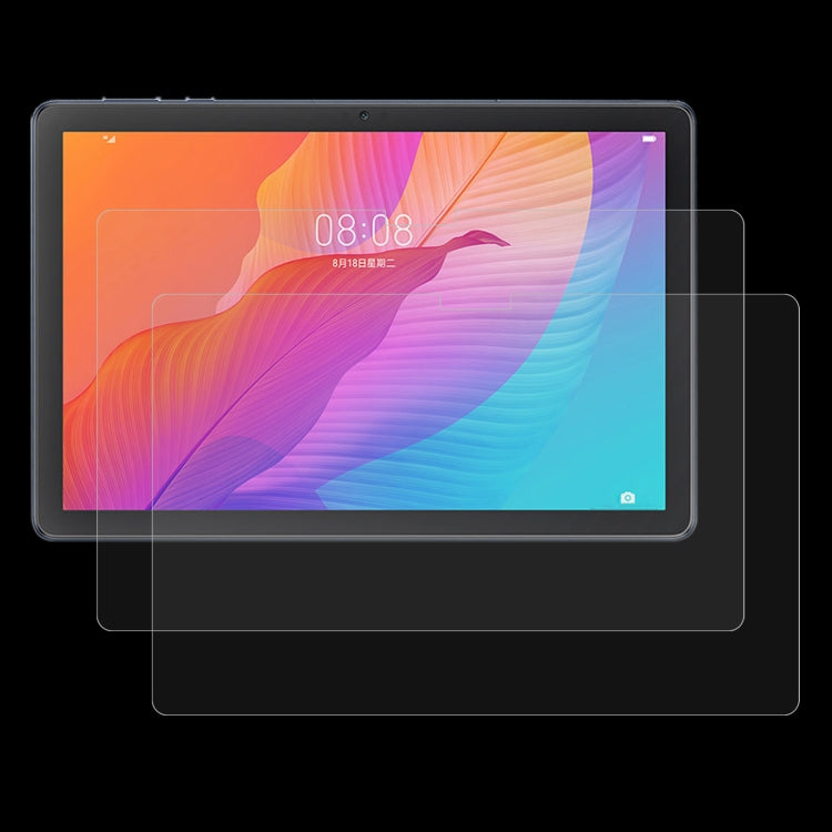 Tablet screen protector film applied across the front of the tablet display