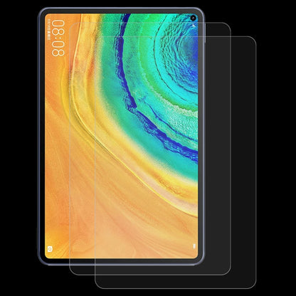 Tablet screen protector film with clear glass layer over the colorful home screen