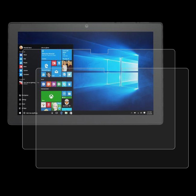 Tablet tempered glass film, clear 2-pack applied over the front display