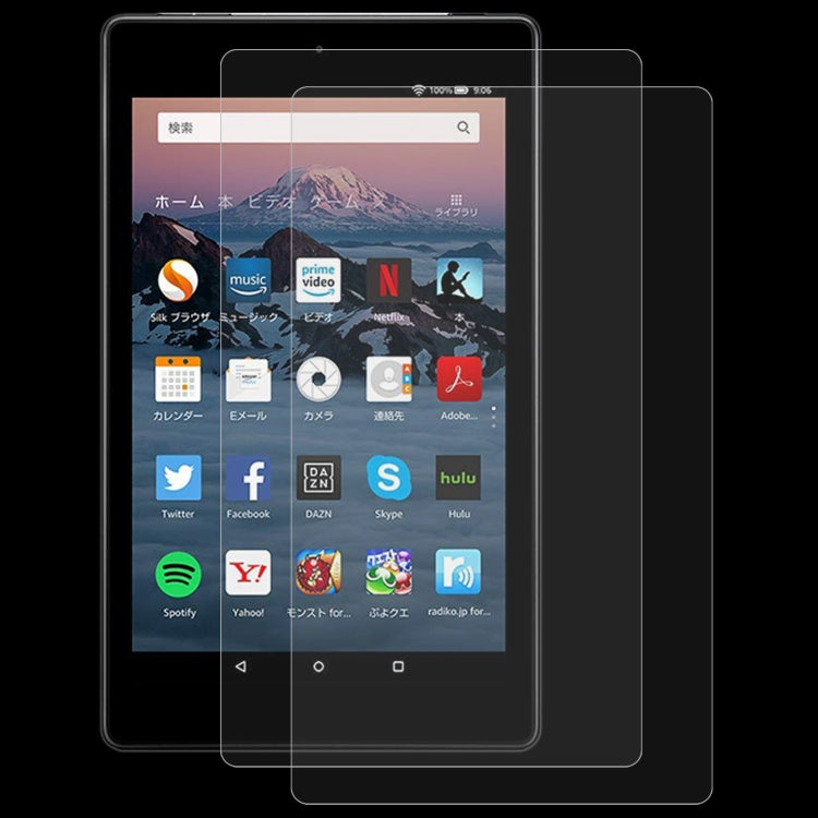 Tablet screen protector film, clear 2-pack covering the display with cutout section