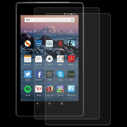 Tablet screen protector film, clear 2-pack covering the display with cutout section