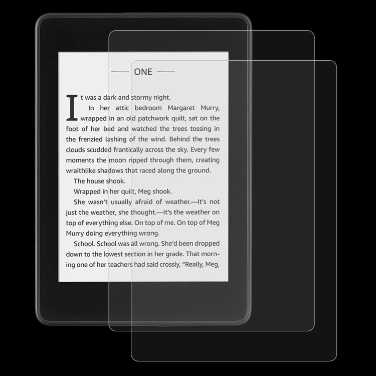 Tablet screen protector film set, clear 2-pack covering the reading screen area