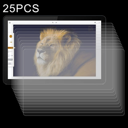 Tablet tempered glass screen protectors, 25-pack displayed in stack layers