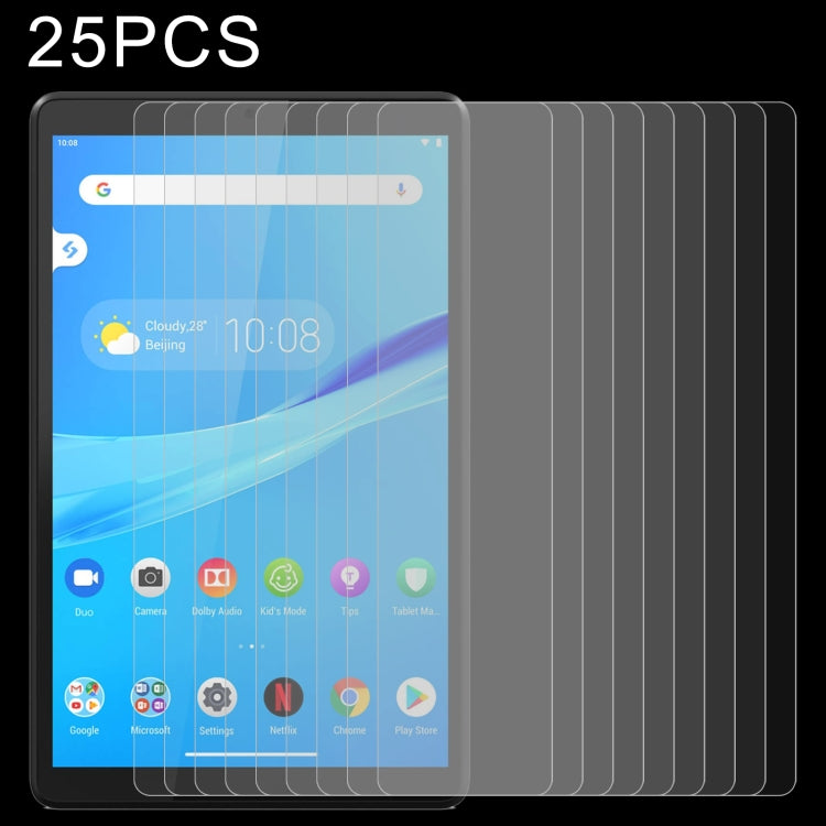 Set of 25 tablet tempered glass screen protectors, 2.5D 9H, clear