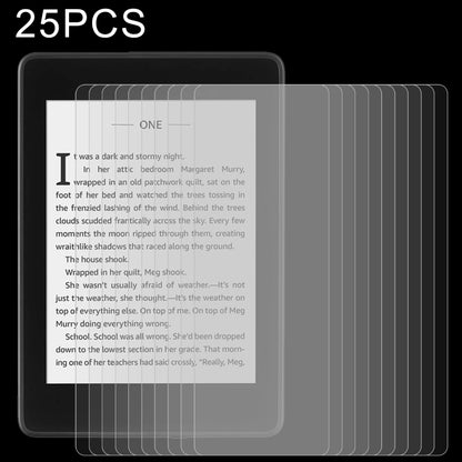 Tablet screen protector tempered glass set, 25-pack clear films layered on tablet screen