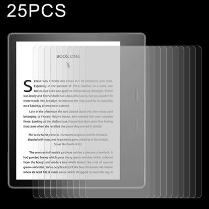 Tablet tempered glass protector films, 2.5D 9H, 25-pack set of clear sheets