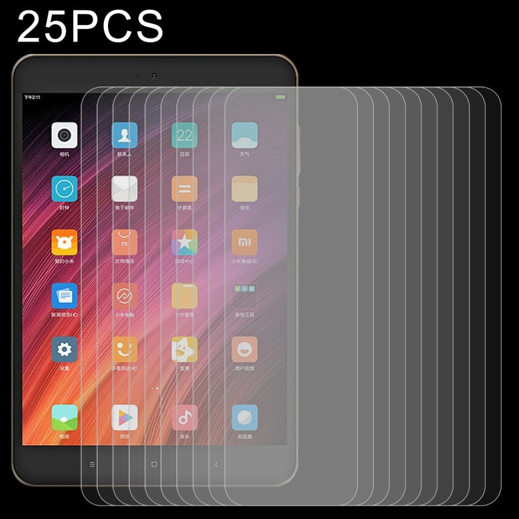 Tablet screen with layered tempered glass protectors in place