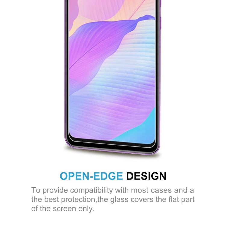 Tempered glass screen protector for flat phone screen section, clear and glossy