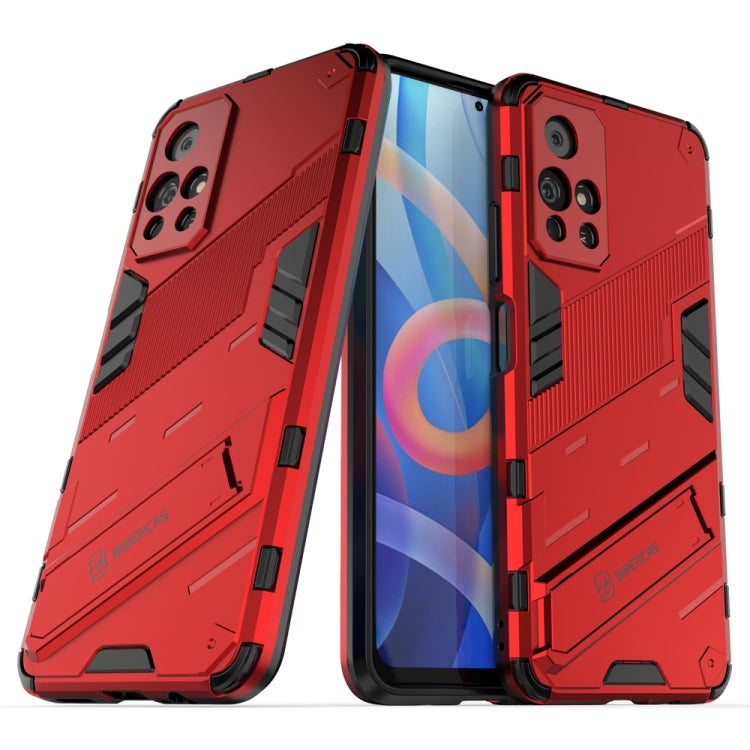 Red rugged shockproof phone case with raised edges and camera cutouts