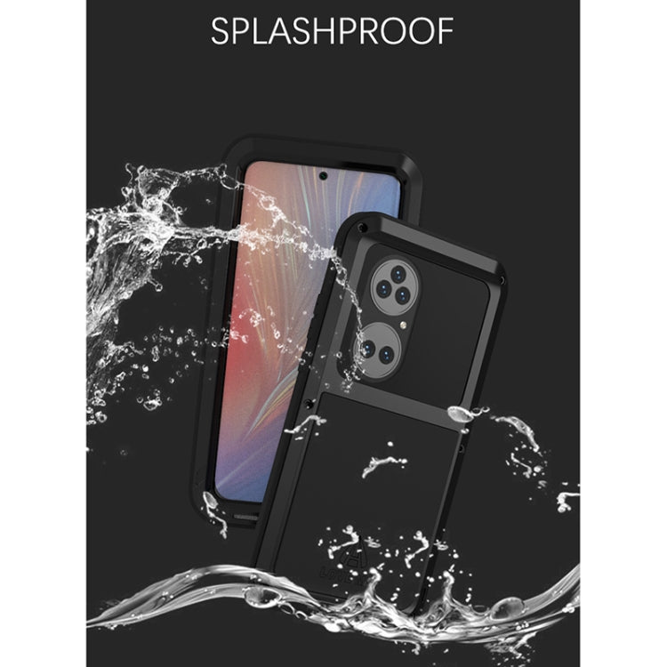 Black shockproof waterproof phone case with raised camera covers for Huawei P50 Pro