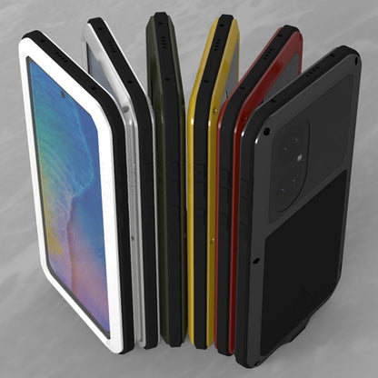 Phone case set in multiple colors: white, black, green, yellow, and red with bumper