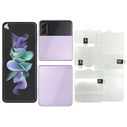 Full screen hydrogel film screen protector set for foldable phone: internal and back panels