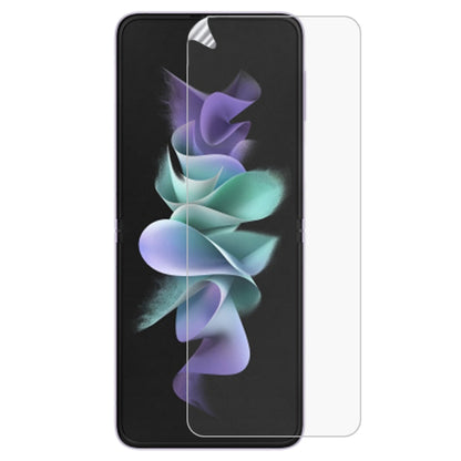 Clear hydrogel film screen protector sheet with rounded cutouts for a foldable phone