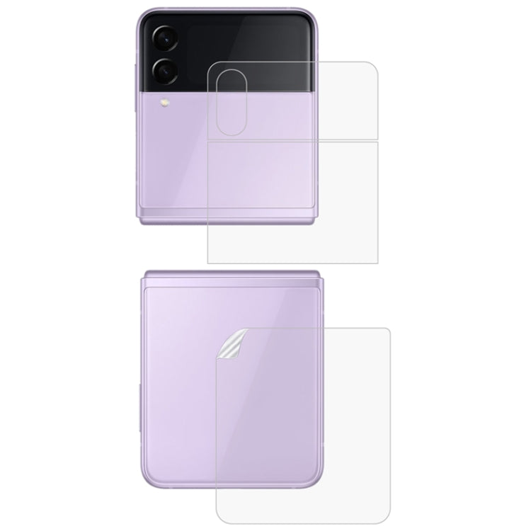 Hydrogel screen protector set with two transparent films for a foldable phone