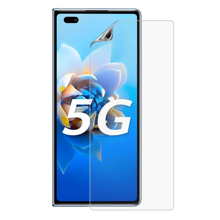 Hydrogel full-screen screen protector film for a phone front, clear protective overlay