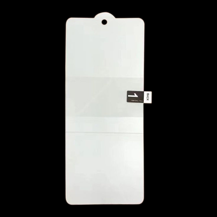 Clear hydrogel screen protector film with alignment cutout tab