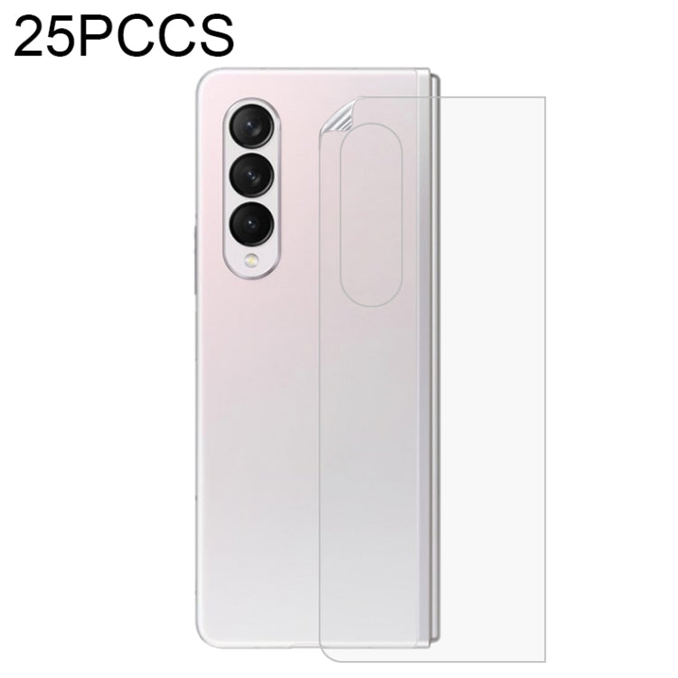 Clear hydrogel screen protector film set for smartphone rear, camera cutout visible