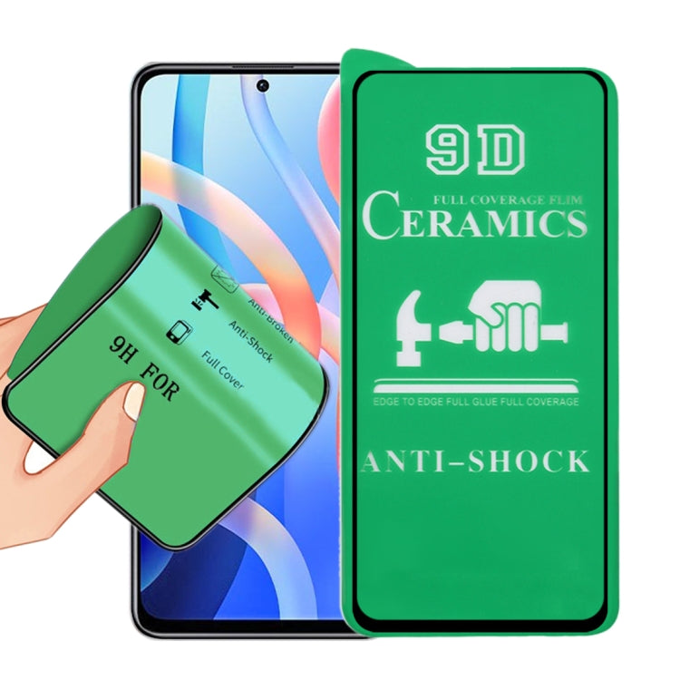 9D full-screen ceramic glue screen protector film with anti-shock coverage, for mobile phone
