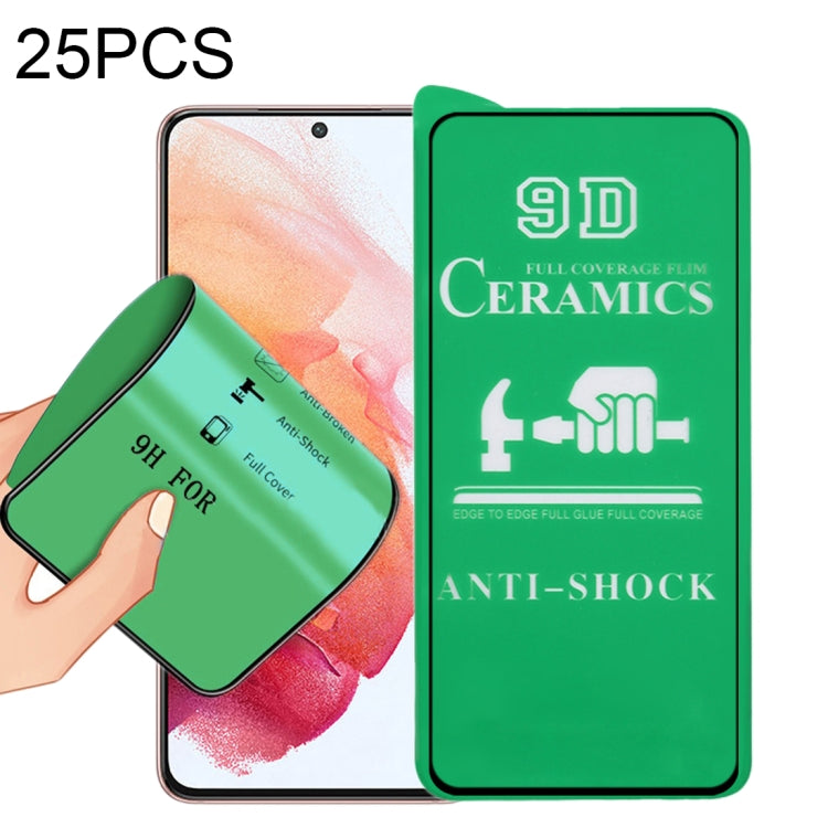 25-piece 9D full-screen ceramic screen protectors with anti-shock adhesive film