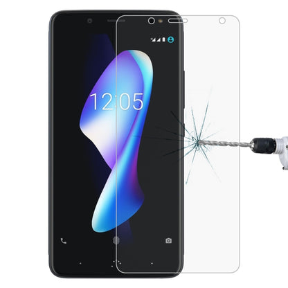 Clear 2.5D tempered glass screen protector film installed on smartphone front