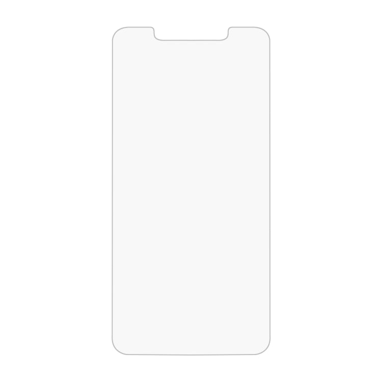 Tempered glass screen protector sheet, clear rectangular panel with rounded corners