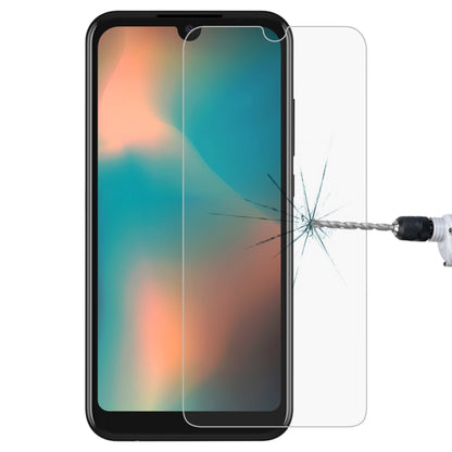 Clear 2.5D tempered glass screen protector film installed on smartphone display