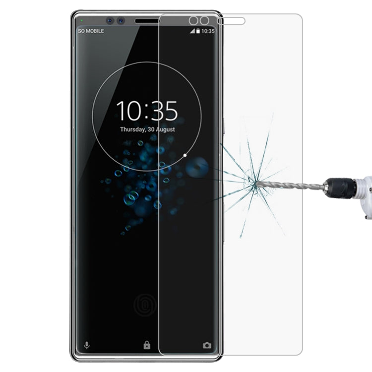Clear 2.5D tempered glass screen protector film installed on smartphone screen