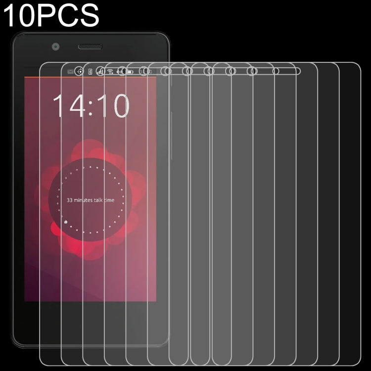 Set of 10 tempered glass screen protectors, stacked films for a phone display