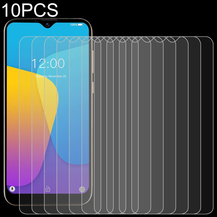Set of 10 tempered glass screen protectors, clear 2.5D design with rounded corners