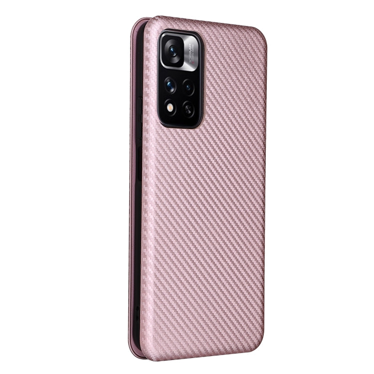 Pink carbon fiber texture PU phone case with camera module cutout.