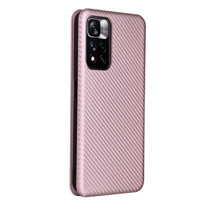 Pink carbon fiber texture PU phone case with camera module cutout.