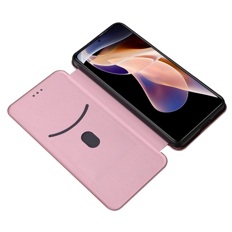Pink flip phone case folded back, with ear speaker and button openings visible.