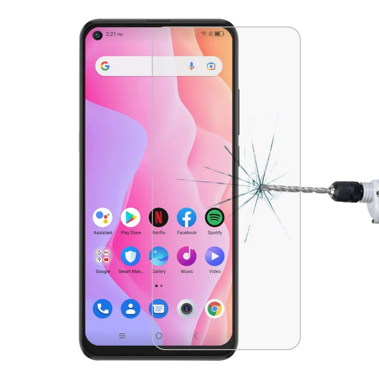 Tempered glass screen protector with 2.5D curved edges on black smartphone display